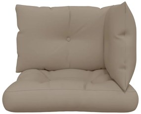 Almofadões de paletes 3 pcs tecido cinza-acastanhado