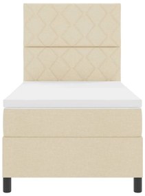 Cama Box com Colchão Creme 100x200 cm Tecido