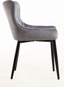 Pack 6 Cadeiras Sanda Veludo - Cinza escuro