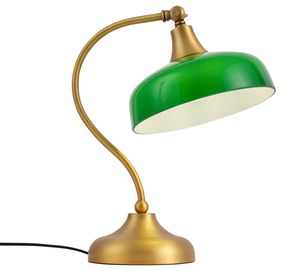 Candeeiro de Mesa Clássico Bronze com Vidro Opal Verde - Clerk Clássico / Antigo