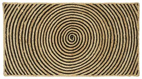 vidaXL Tapete Natural e Preto 60 x 110 cm Juta