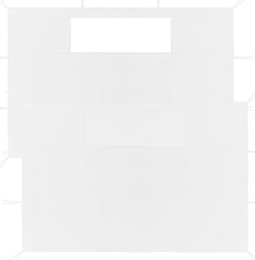 vidaXL Paredes laterais para gazebo com janelas 2 pcs branco