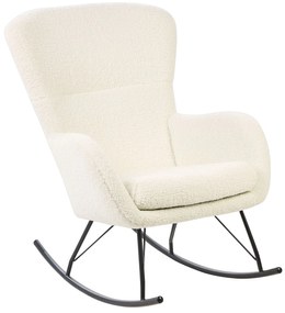 Cadeira de baloiço em tecido bouclé branco e preto ANASET Beliani