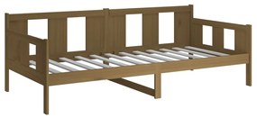 Sofá-cama 90x200 cm madeira de pinho maciça castanho-mel