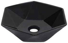 143914 vidaXL Lavatório 41x36,5x12 cm cerâmica preto