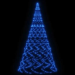 Árvore de Natal mastro de bandeira 3000 LEDs 800 cm azul