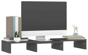 Suporte para monitor 60x24x10,5cm madeira de pinho maciça cinza