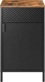 Armário metálico de arrumação para escritório 40 x 42,5 x 76 cm, fecho magnético castanho-preto