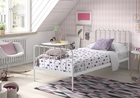Cama infantil ALICE Metal 90x200cm + Estrado Branca