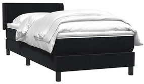 Cama com molas/colchão 80x220 cm veludo preto
