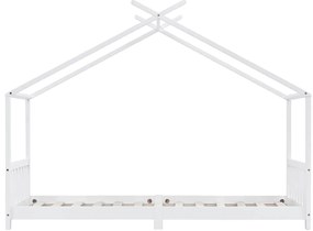 Estrutura de cama para crianças 90x200 cm pinho maciço branco