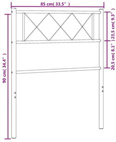 Cabeceira de cama 80 cm metal preto