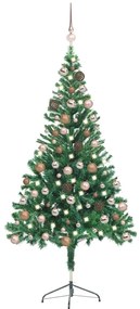 vidaXL Árvore de Natal artificial pré-iluminada + bolas 380 ramos