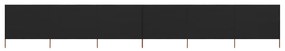 vidaXL Para-vento com 6 painéis em tecido 800x120 cm preto
