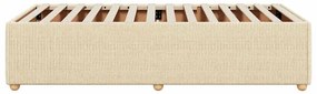 Estrutura de cama sem colchão 90x190 cm tecido creme