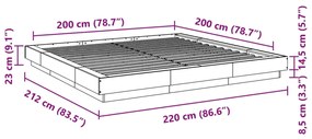 Estrutura de cama 200x200 cm derivados de madeira preto