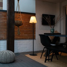 Candeeiro de pé exterior preto com abajur branco IP65 25 cm - Virginia