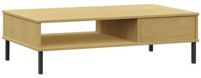 Mesa de centro c/ pernas de metal pinho maciço OSLO castanho