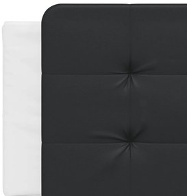 Cama com colchão 160x200 cm couro artificial preto e branco