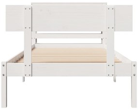 Cama sem colchão 90x190 cm madeira de pinho maciça branco