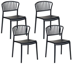 Conjunto de 4 cadeiras de jantar em plástico preto GELA Beliani