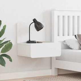 Mesa de Cabeceira Montada na Parede com gaveta 2 pcs Branco