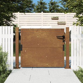 vidaXL Portão de jardim 105x80 cm aço corten