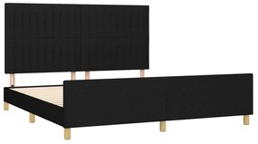 Estrutura de cama sem colchão 160x200 cm tecido preto