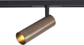 Sistema de iluminação de trilho moderno com 6 focos bronze escuro 1-fase - Slimline Uzzy