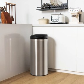 Caixote lixo automático de cozinha 30L com sensor de movimento e estrutura de aço inoxidável para casa e escritório prata