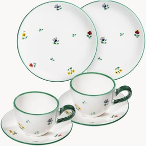Conjunto de pequeno-almoço artesanal Streublumen, 2 pessoas, conjunto de 6