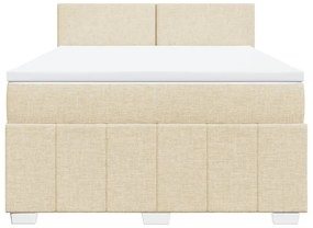 Cama com molas/colchão 140x200 cm tecido cor creme