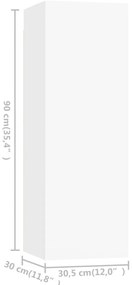 Móveis de TV 4 pcs 30,5x30x90 cm derivados de madeira branco
