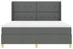 Cama Box com Colchão e LED vidaXL Cinza Escuro 180x200 cm em Tecido