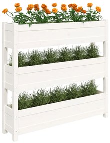 Vaso/floreira 112x25x104,5 cm madeira de pinho maciça branco