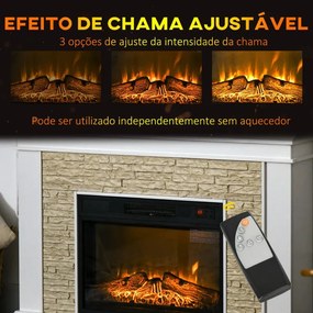 Lareira Elétrica 1800W com Efeito de Chama e Temporizador - Design Mod