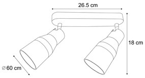 Foco de teto arredondado Cinzento Escuro GU10 50mm 2-luzes - Stanley Moderno