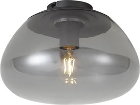 Candeeiro de Teto de Design Gunmetal com Vidro Fumê - Giselle
