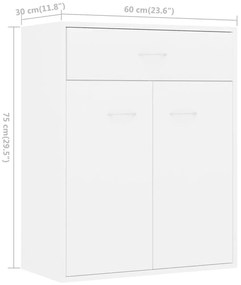 Aparador 60x30x75 cm contraplacado branco