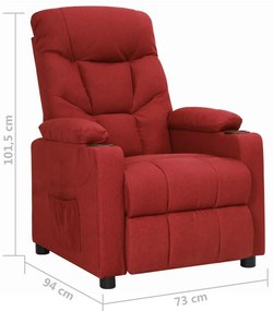 Poltrona reclinável tecido vermelho tinto