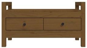 Banco de corredor 80x40x43 cm pinho maciço castanho mel