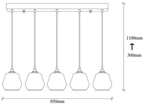 Candeeiro de Teto Chandelier Gold – Dourado e Preto – 85 x 15 cm