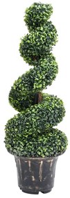 vidaXL Planta artificial buxo em espiral com vaso 100 cm verde