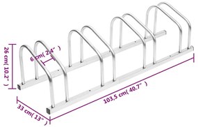 Suporte para 4 bicicletas aço galvanizado