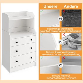 Armário de joias autônomo com luzes LED internas e 4 ângulos de inclinação ajustáveis ​​- marrom