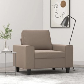 vidaXL Poltrona tecido de microfibra 60 cm cinzento-acastanhado