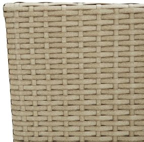 3 pcs conjunto jantar p/ jardim c/ almofadões vime PE bege