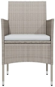 7 pcs conjunto de jantar p/ jardim c/ almofadões bege e preto