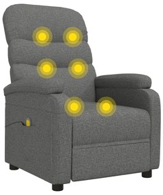 Poltrona de massagens tecido cinzento-escuro