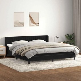 vidaXL Cama com molas/colchão 180x220 cm veludo preto